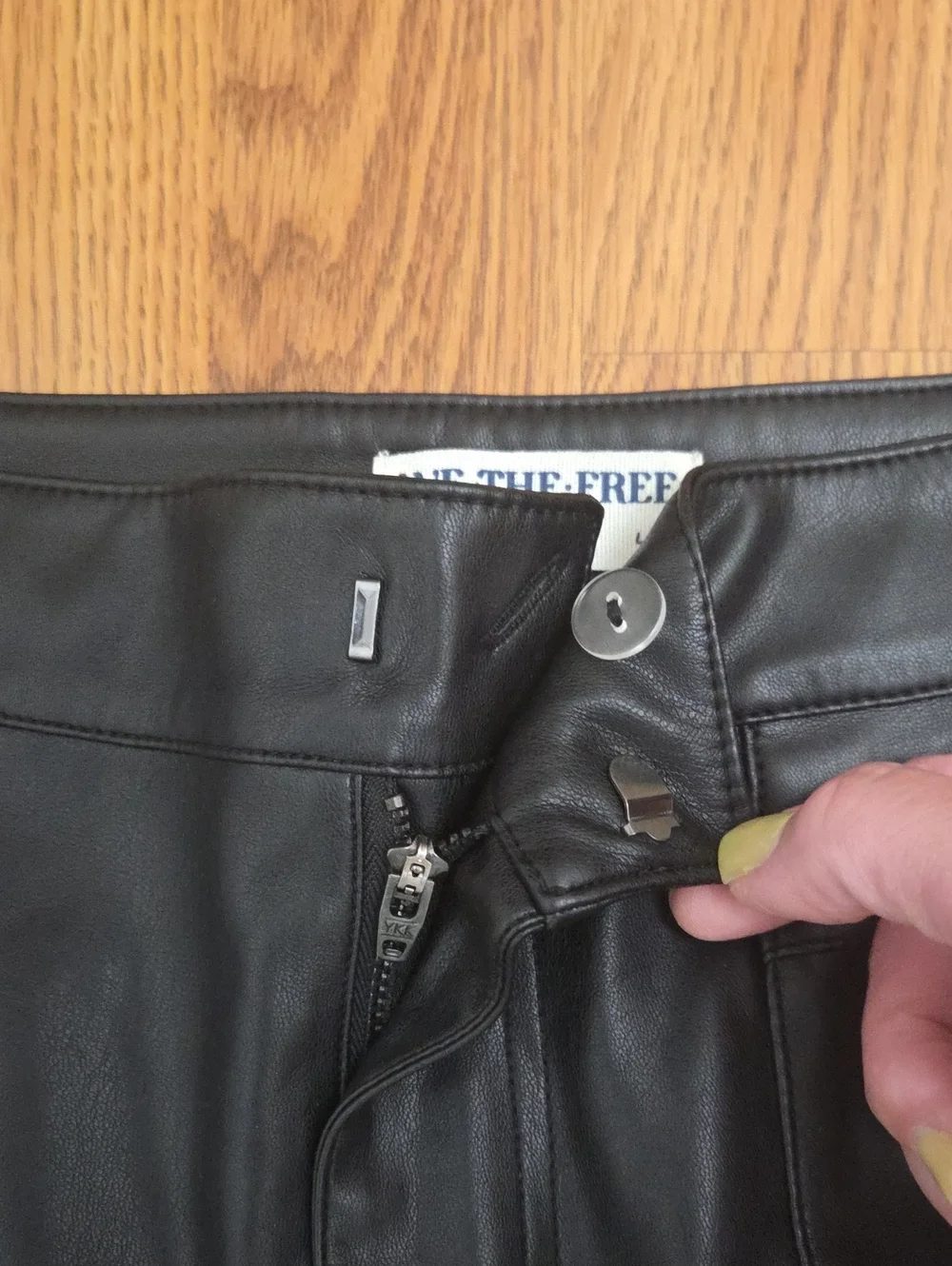 Free People Uptown Black High-Rise Vegan Leather Pants/ 4